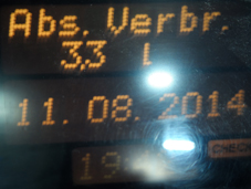 Absoluter Verbrauch des Ökoautos